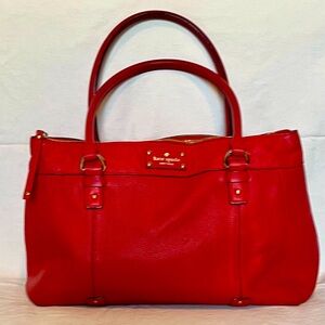 Red leather Kate Spade purse